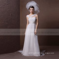 Terse Sweet Heart Wide Straps With Corsage Pleated Beach Wedding Dress